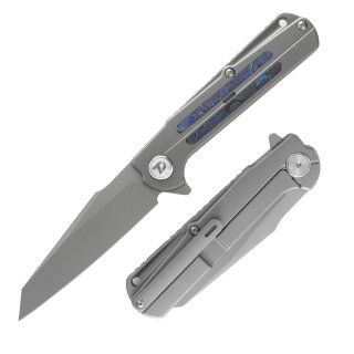 M390 Pocket Knife with Titanium and Zirconium Alloy Damascus Handle