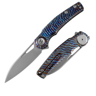 M390 Pocket Knife with Titanium Handle and Button lock system (Our Patents)