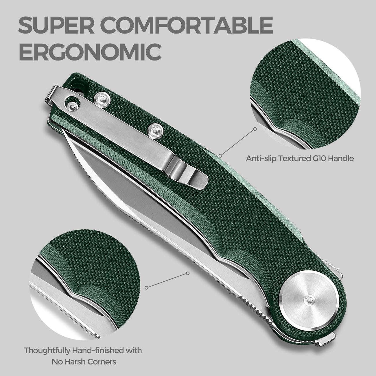 D2 Pocket Knife With G10 Handle And Liner Lock System