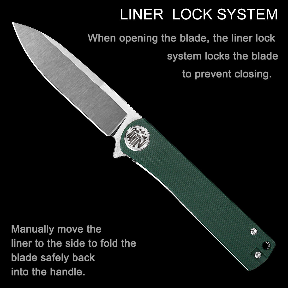 D2 Pocket Knife With G10 Handle And Liner Lock System