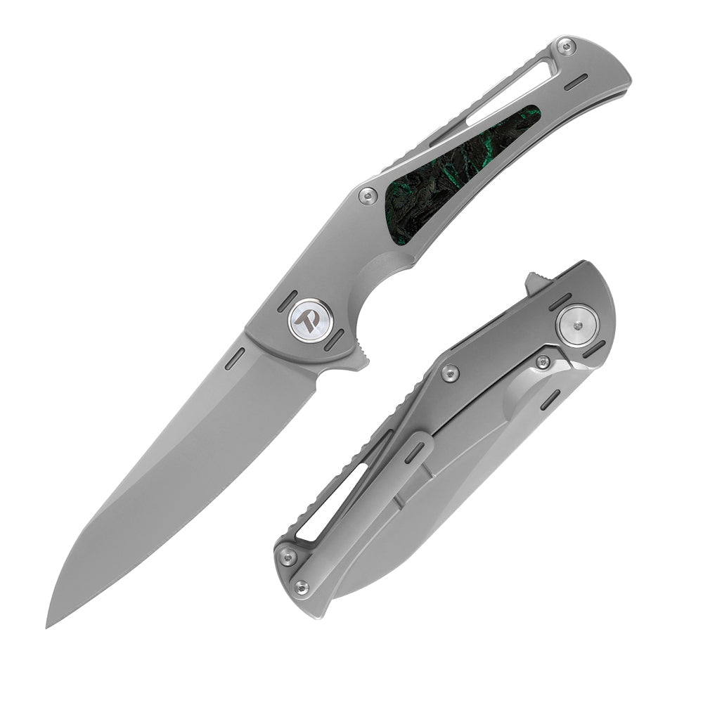 DREAMTECH Folding Pocket Knife Titanium & Carbon Fiber Handle M390 Knife D3386