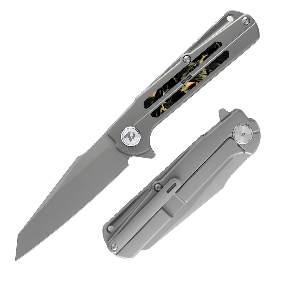 DREAMTECH Folding Knife Titanium & Carbon Fiber Handle M390 Blade Knife D3403