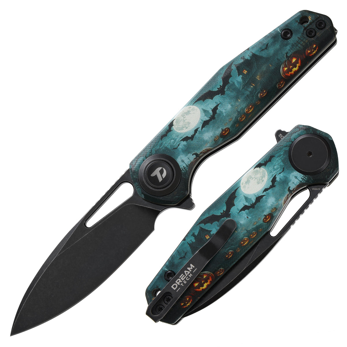 DREAMTECH Halloween Knife Folding Knife G10 Knives D2 Knife D4211GHB | Halloween Special Edition