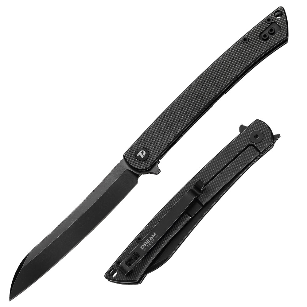 DREAMTECH Large Folding Knife Small Titanium Handle D2 Knife D4224