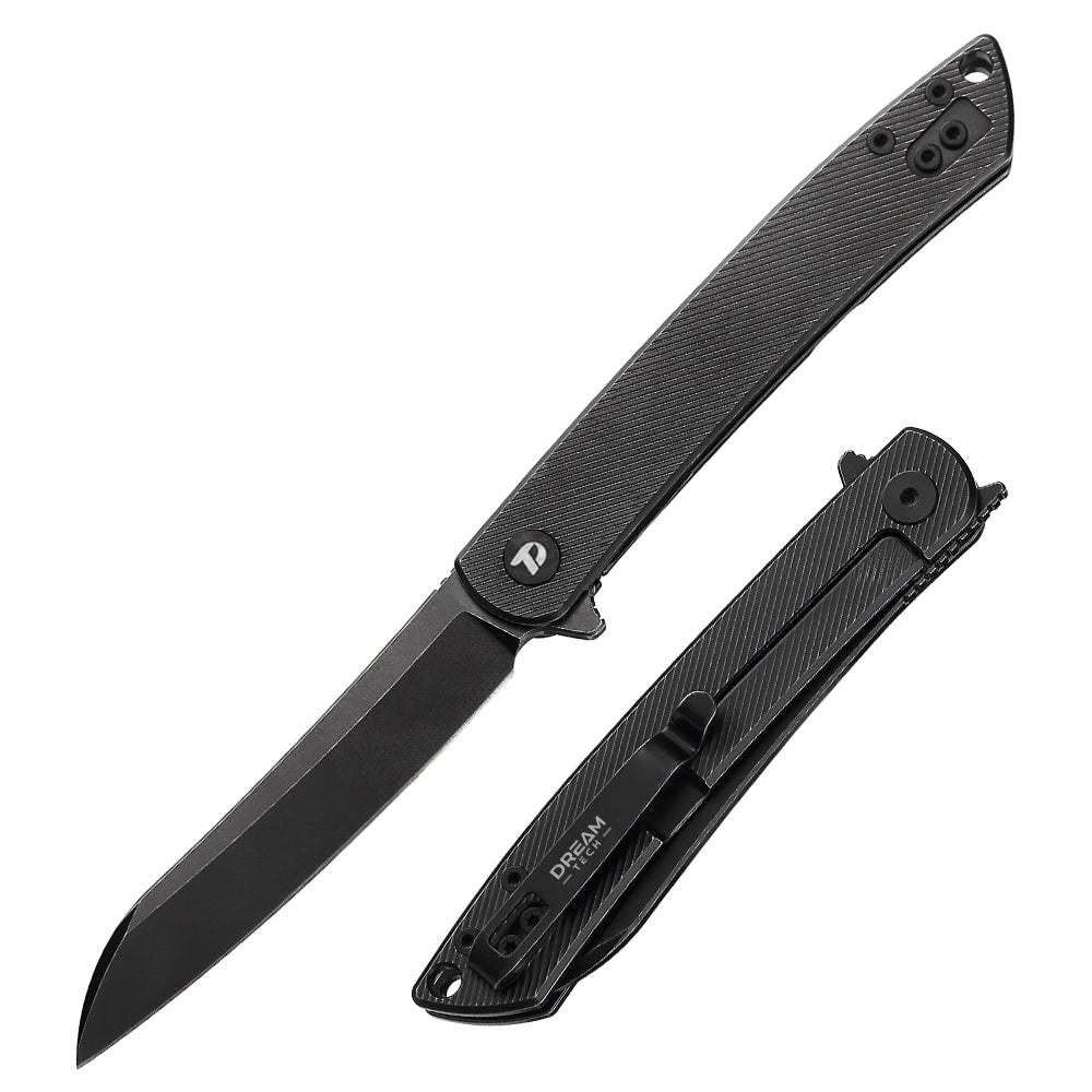 DREAMTECH Small Pocket Knife Titanium Handle D2 Knife D4224
