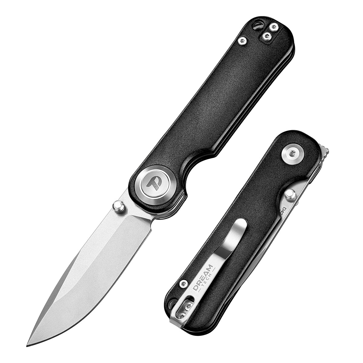 DREAMTECH Folding Knife Aluminum Handle Button lock system (Our Patents) D2 Knife D4245