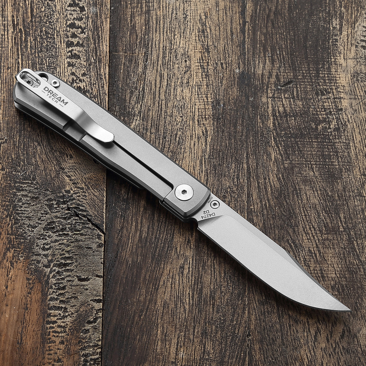 DREAMTECH Folding Knife Titanium Handle D2 Knife D4274TG