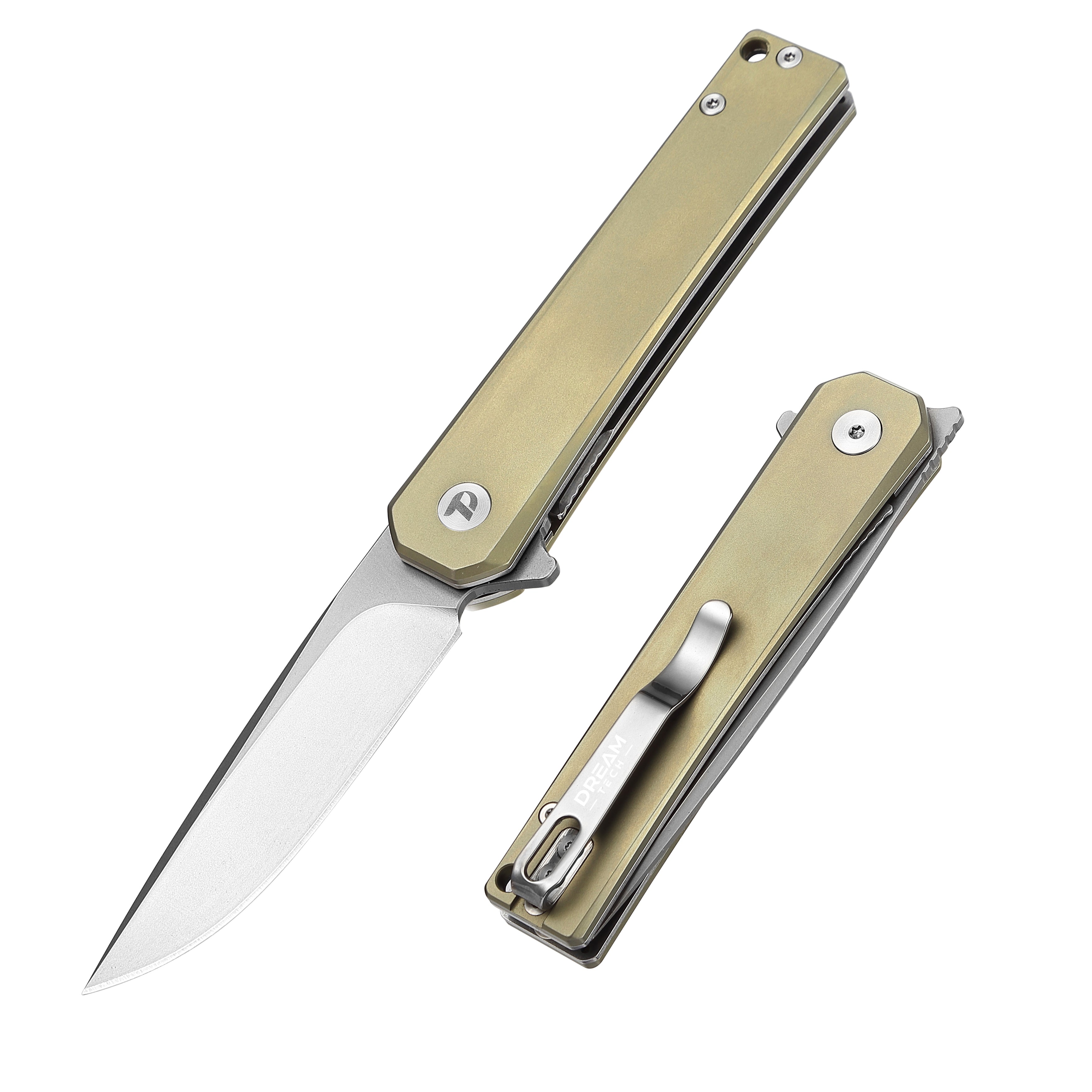 DREAMTECH Folding Pocket Knife Titanium Handle VG10 Blade Knife D4286