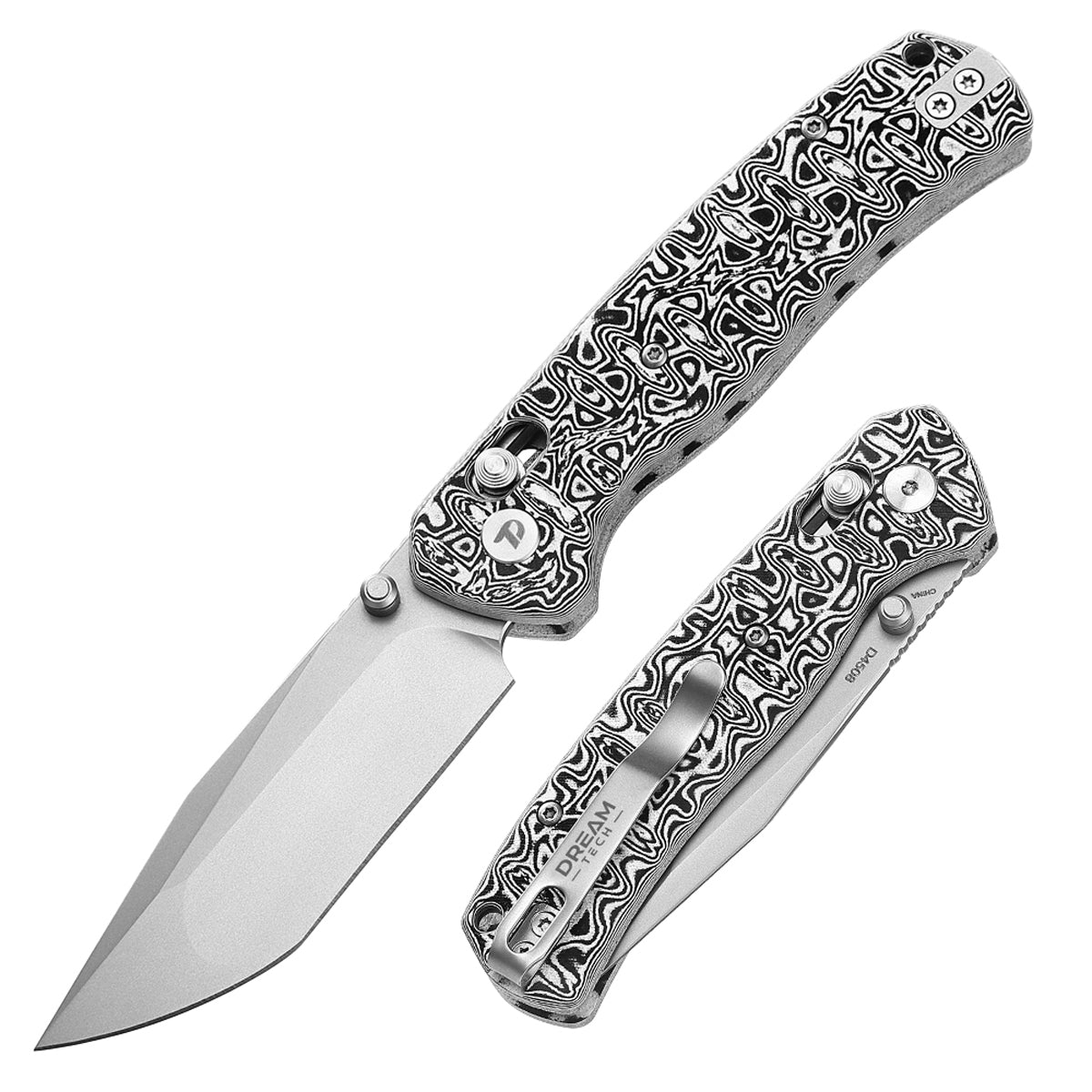 DREAMTECH Folding Knives Micarta Knife 14C28N Blade Knife D4508MBW