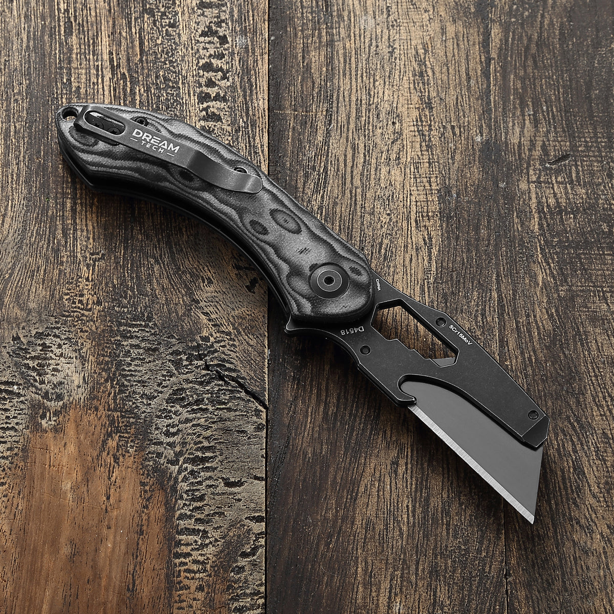 DREAMTECH Knife Folding Knife Gray Micarta Knives SK5 & 5Cr15MoV Knife D4518MG