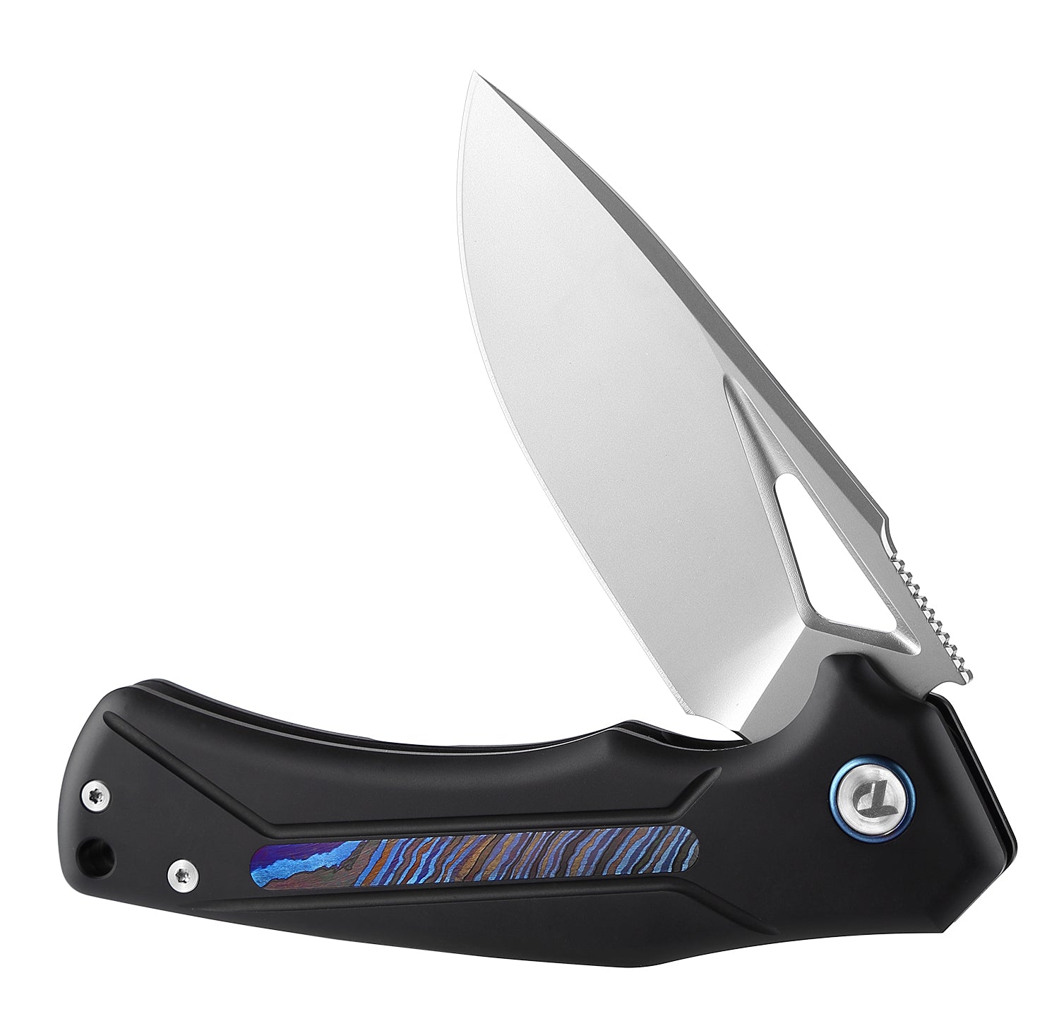 M390 Pocket Knife With Titanium+Zirconium alloy Damascus Handle And Liner Lock System D9402