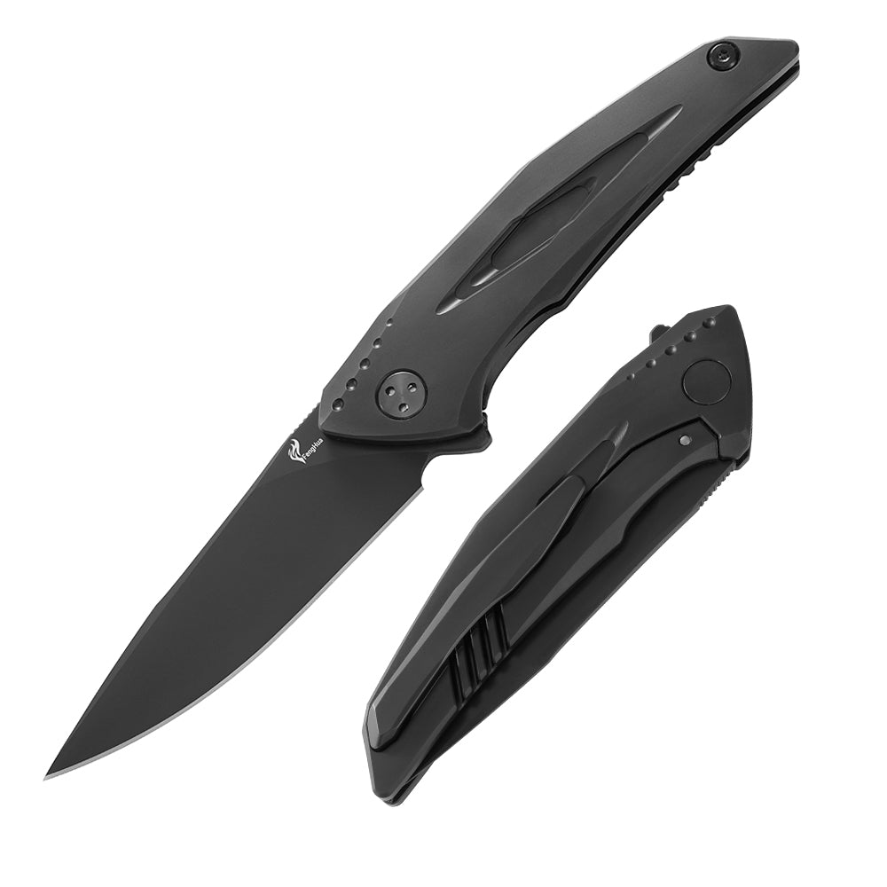 M390 Pocket Knife With Titanium Handle and The Pivot Axel Anti-rotation System (Our Patents)