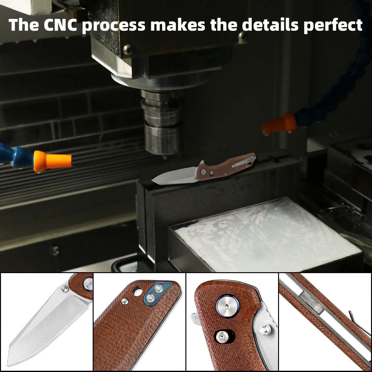 D2 Pocket Knife With Micarta Handle And Axis Lock System (Our Patents)
