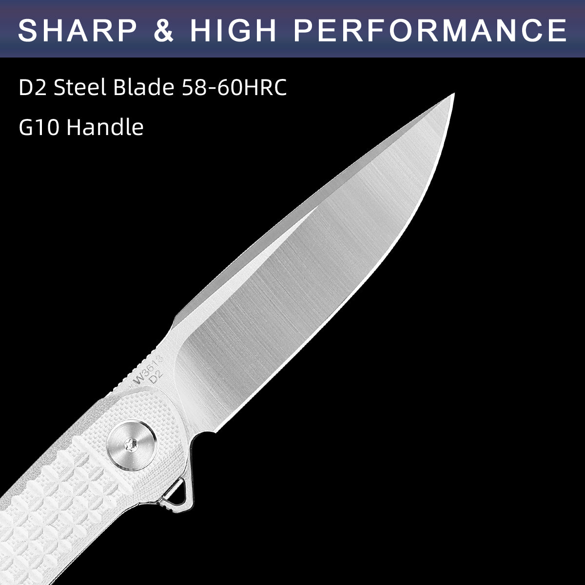 D2 Pocket Knife With G10 Handle And Liner Lock System D3613