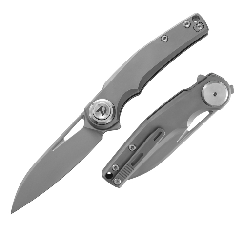 M390 Pocket Knife with Titanium Handle and Button lock system (Our Patents)