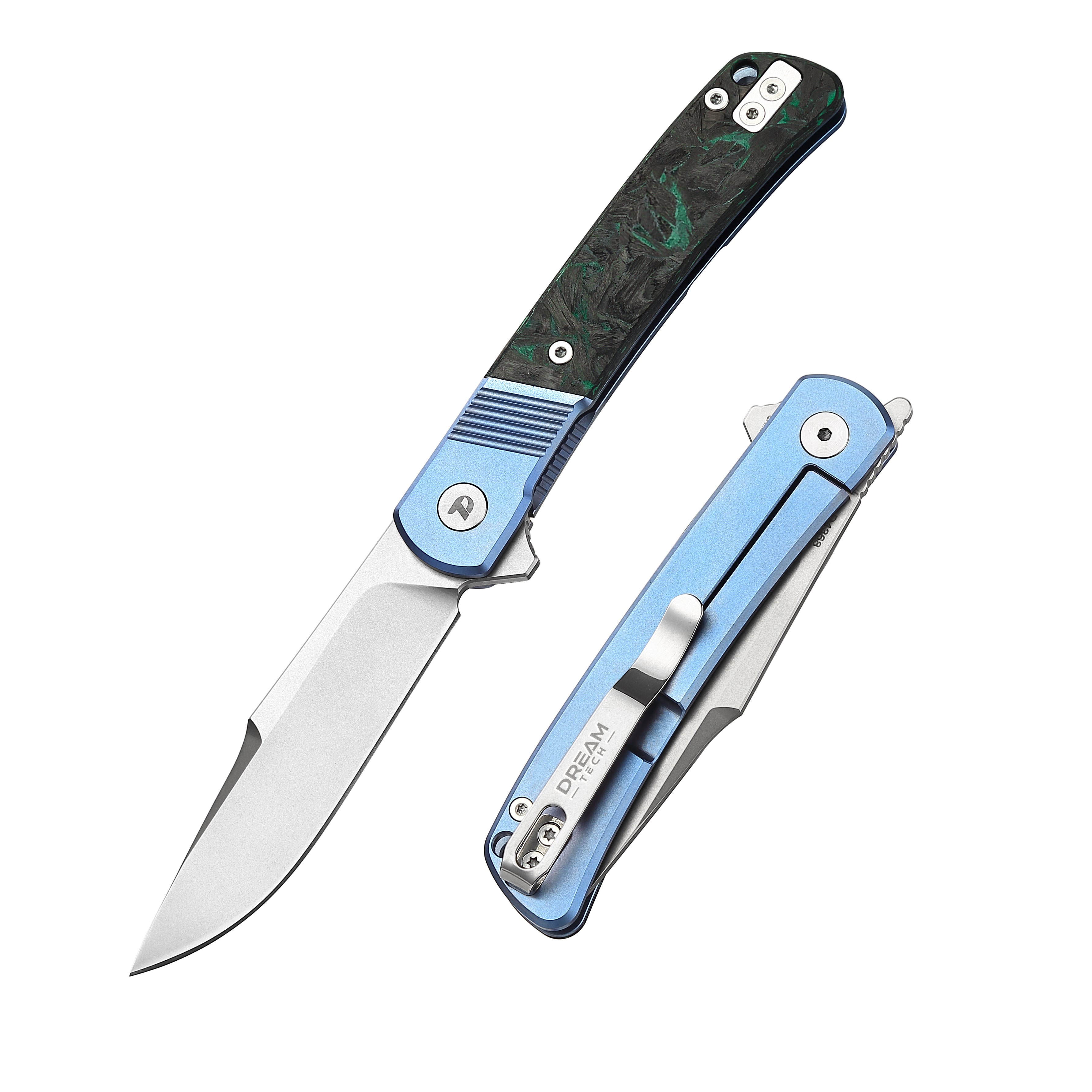 DREAMTECH Folding Pocket Knife Titanium And Carbon Fiber Handle VG10 Blade Knife D4368