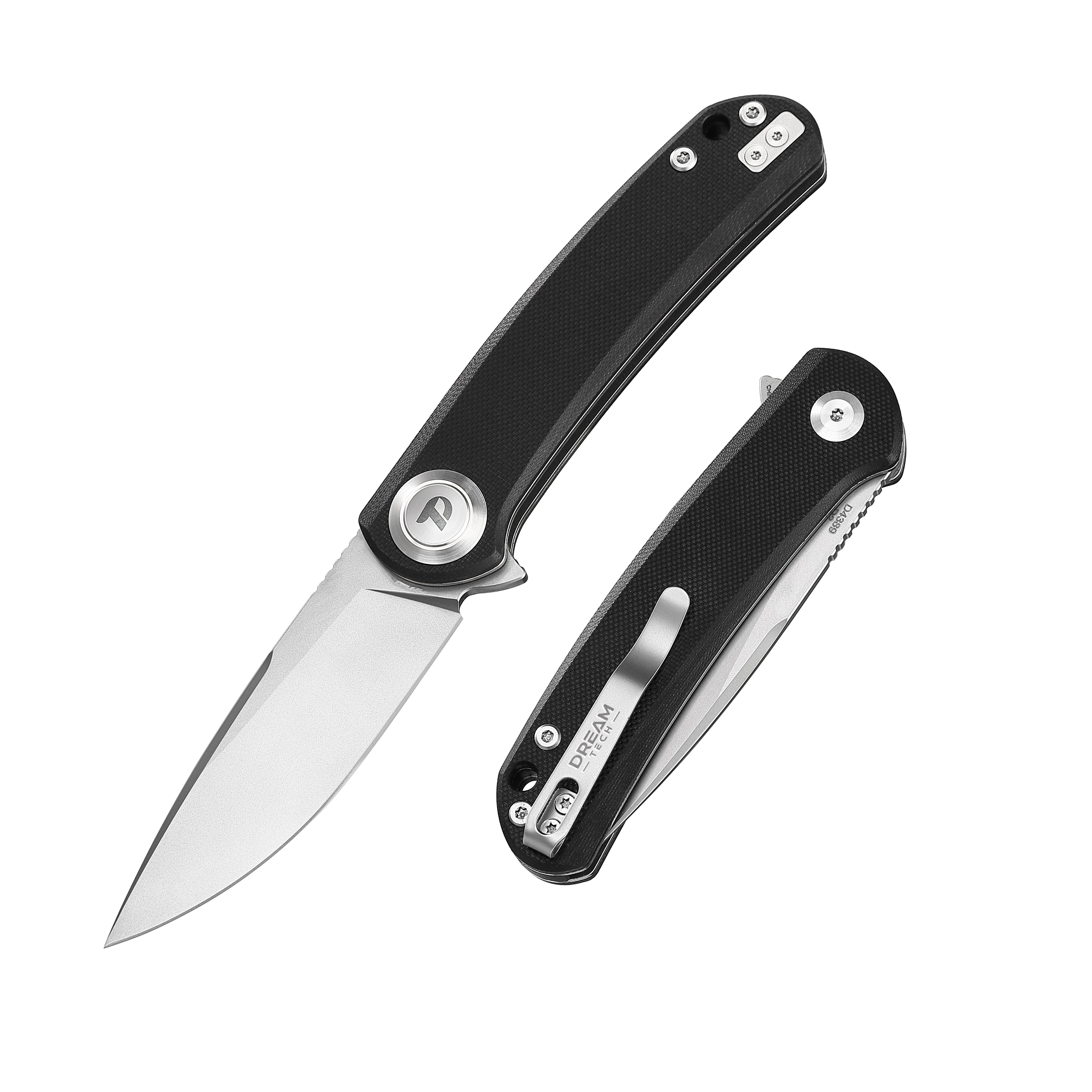 DREAMTECH Folding Pocket G10 Knife Button lock system (Our Patents) D2 Knife D4389