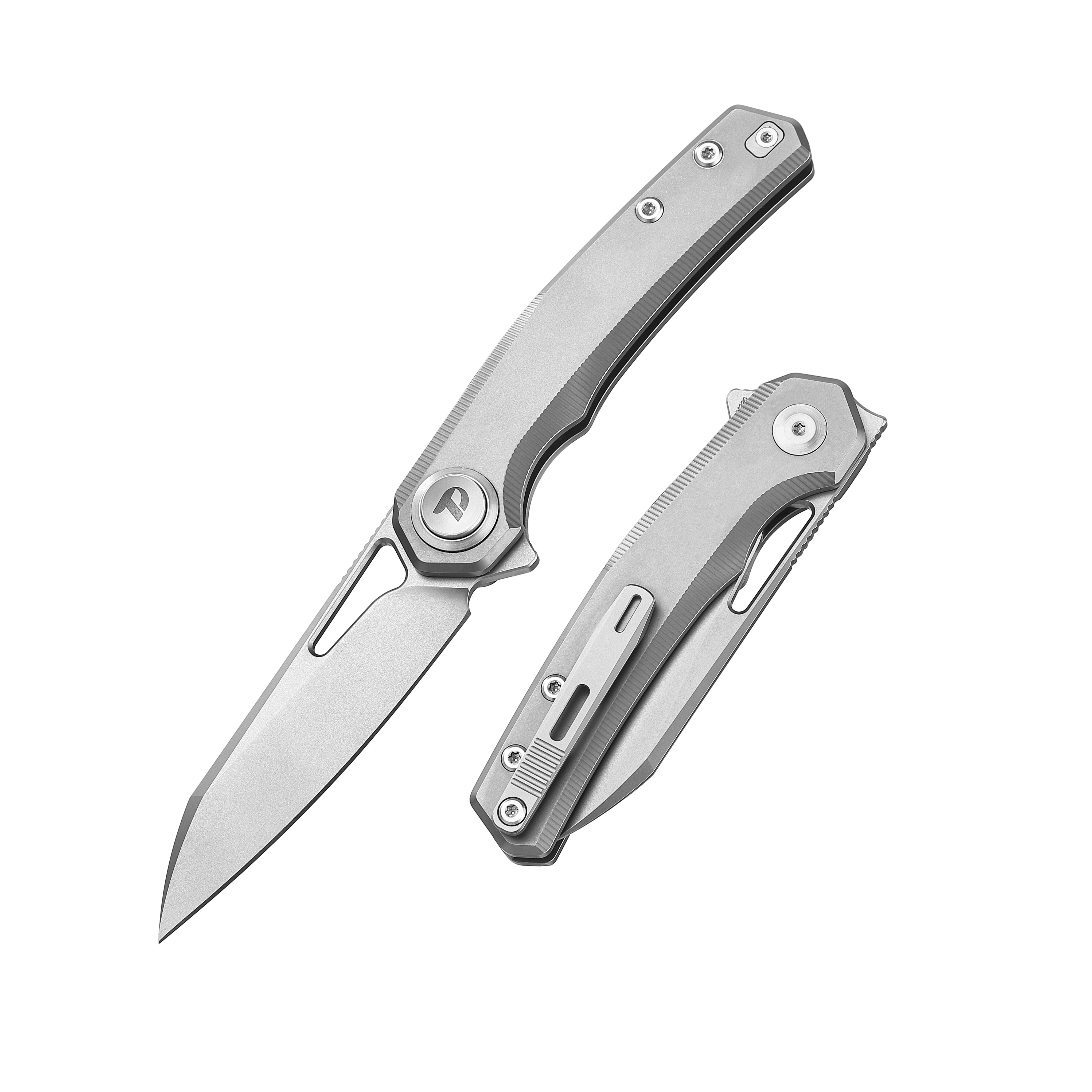 DREAMTECH Folding Pocket Titanium Knives Button lock system(Our Patents) M390 Knife D4281
