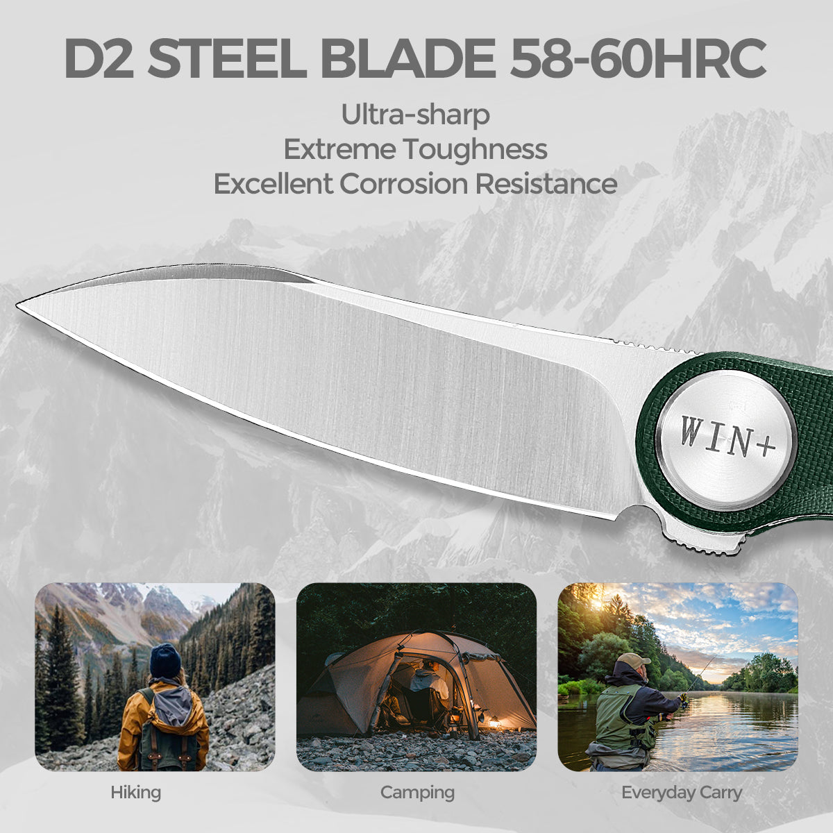 D2 Pocket Knife With G10 Handle And Liner Lock System