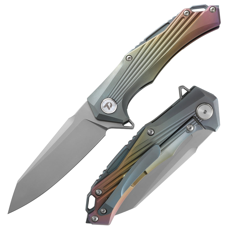 D2 Pocket Knife With Titanium Handle And Liner Lock System D3287