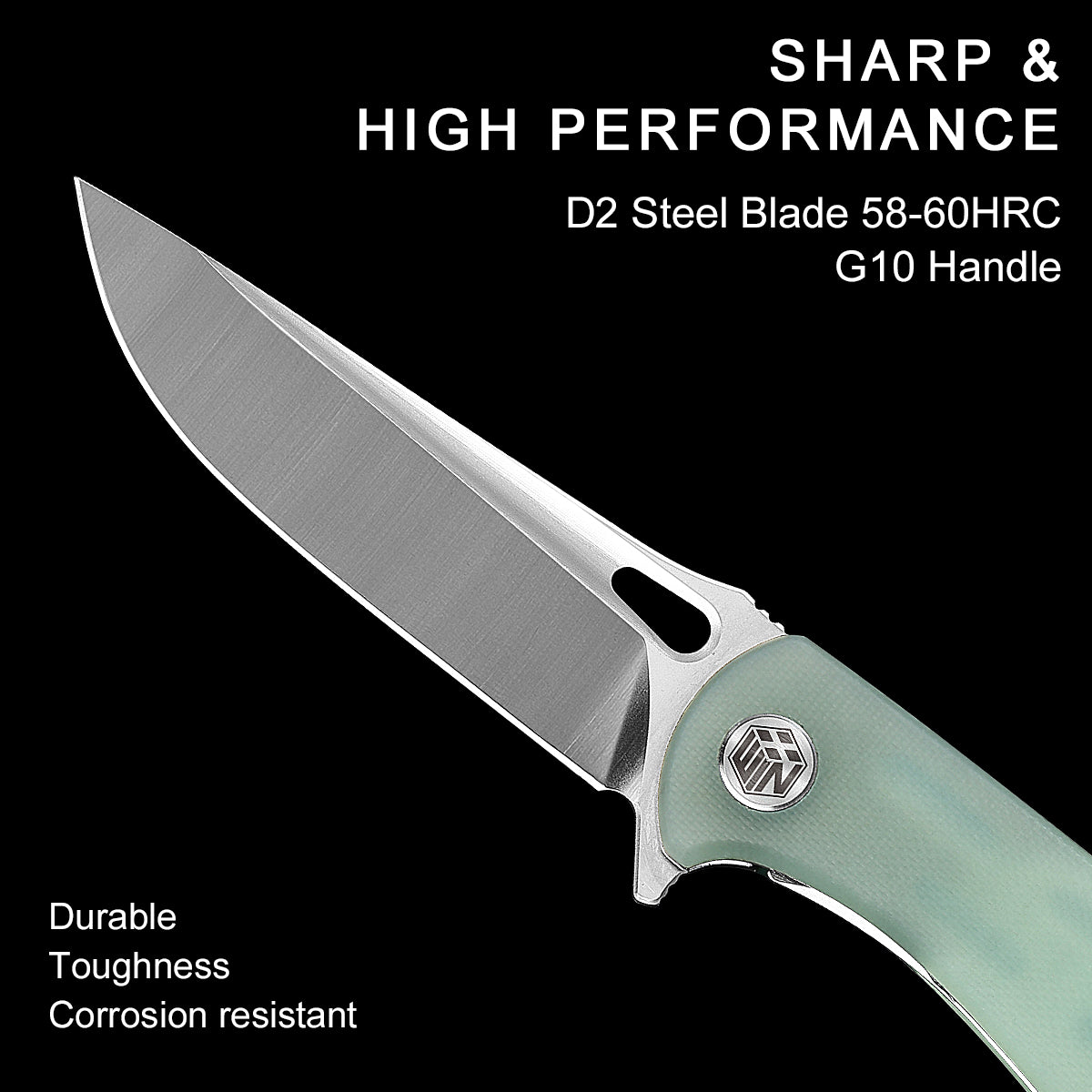D2 Pocket Knife With G10 Handle And Liner Lock System