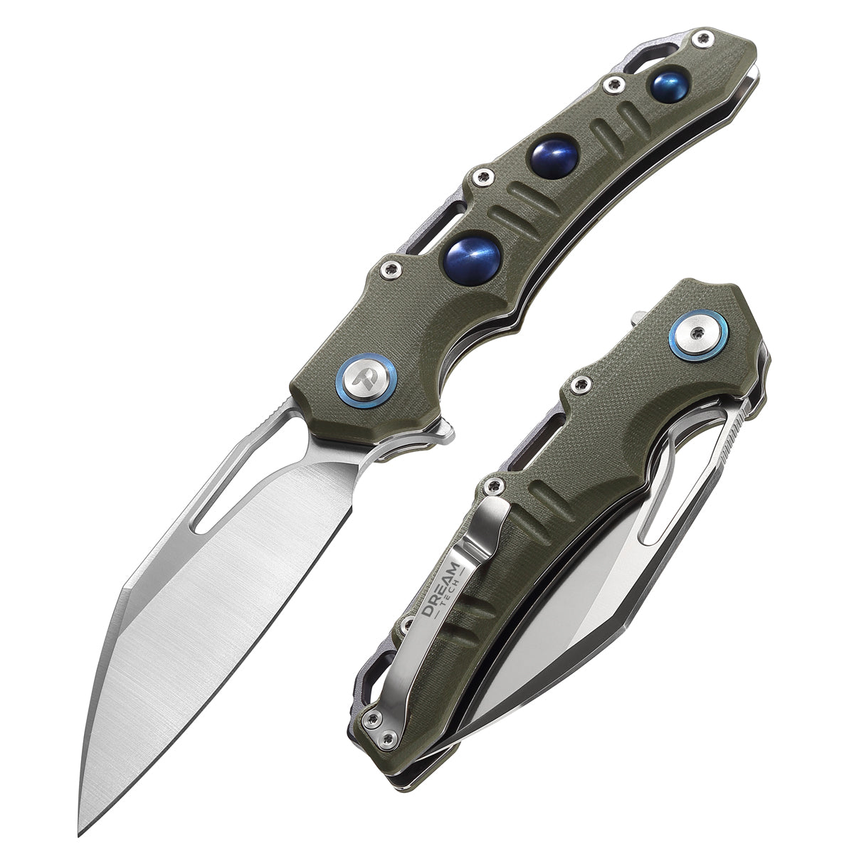 DREAMTECH Knife Folding Pocket Knife Micarta Handle D2 Knife D3502