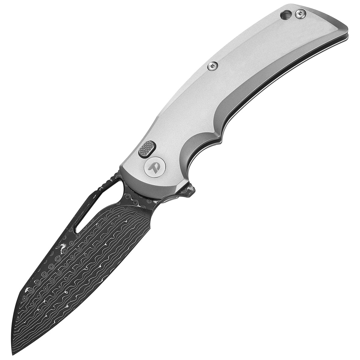 DREAMTECH Outdoor Folding Knife Titanium Handle Damascus Knife D3503D