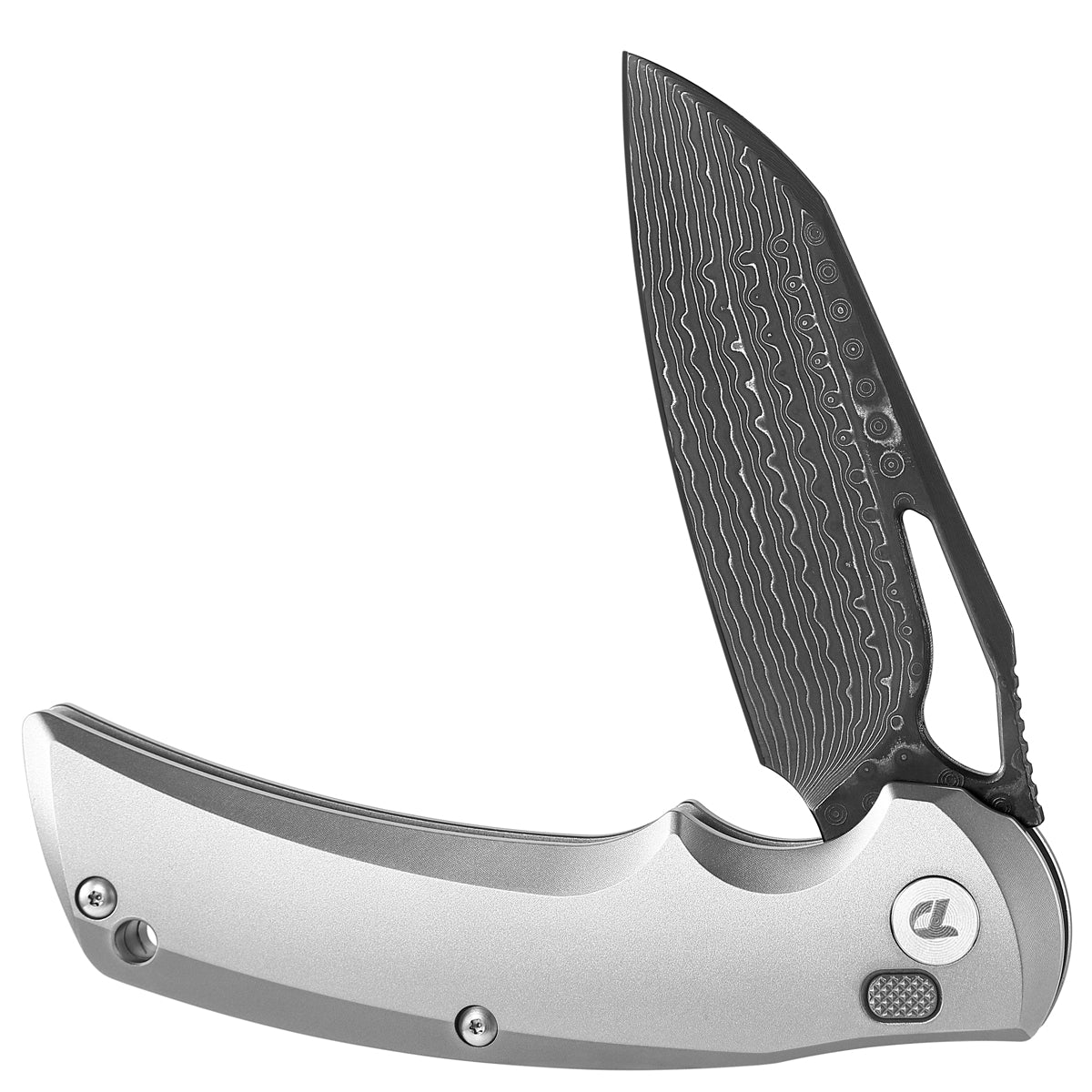 DREAMTECH Outdoor Folding Knife Titanium Handle Damascus Knife D3503D