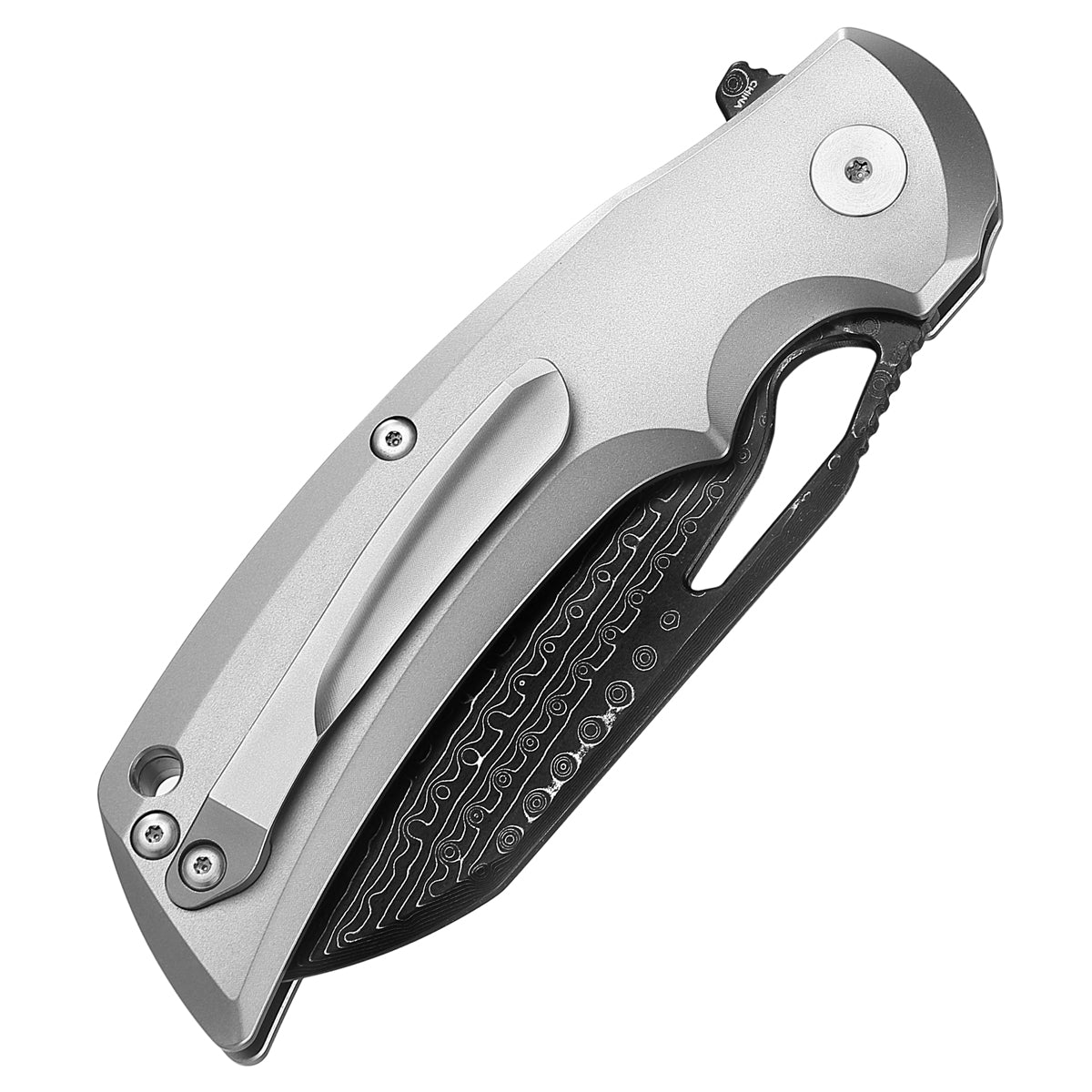 DREAMTECH Outdoor Folding Knife Titanium Handle Damascus Knife D3503D