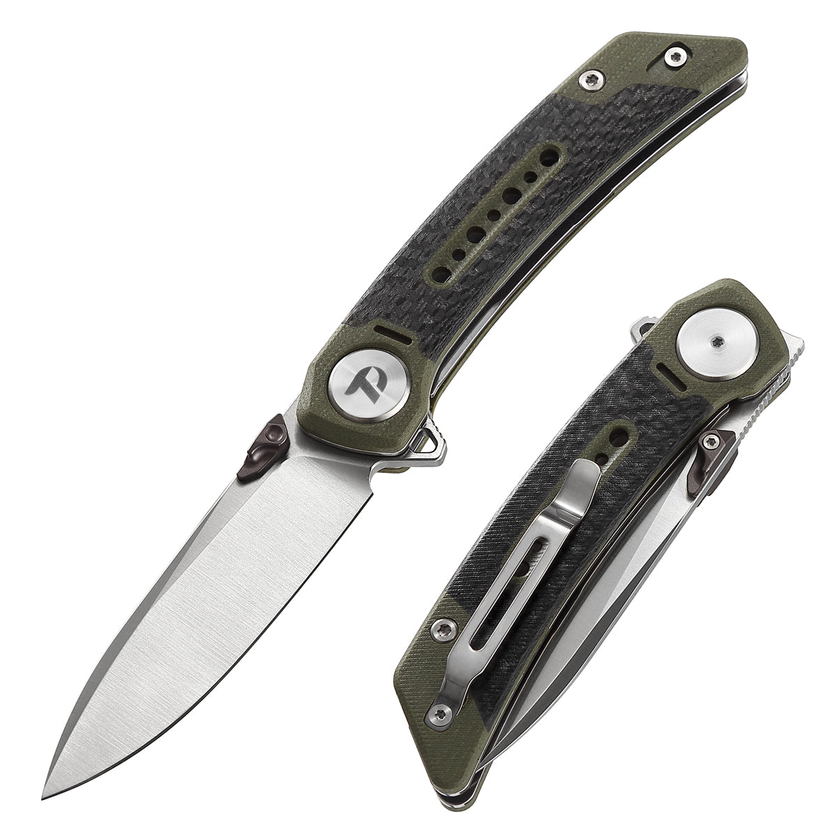 DREAMTECH Folding Knife Carbon Fiber And G10 Handle 14C28N Knife D3610