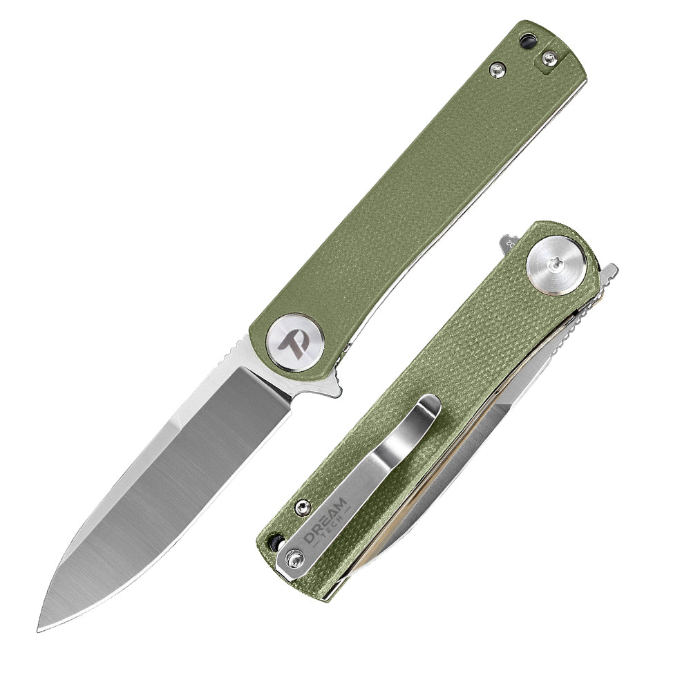 DREAMTECH Knife Folding Knife Micarta Handle D2 Blade Knife D3896