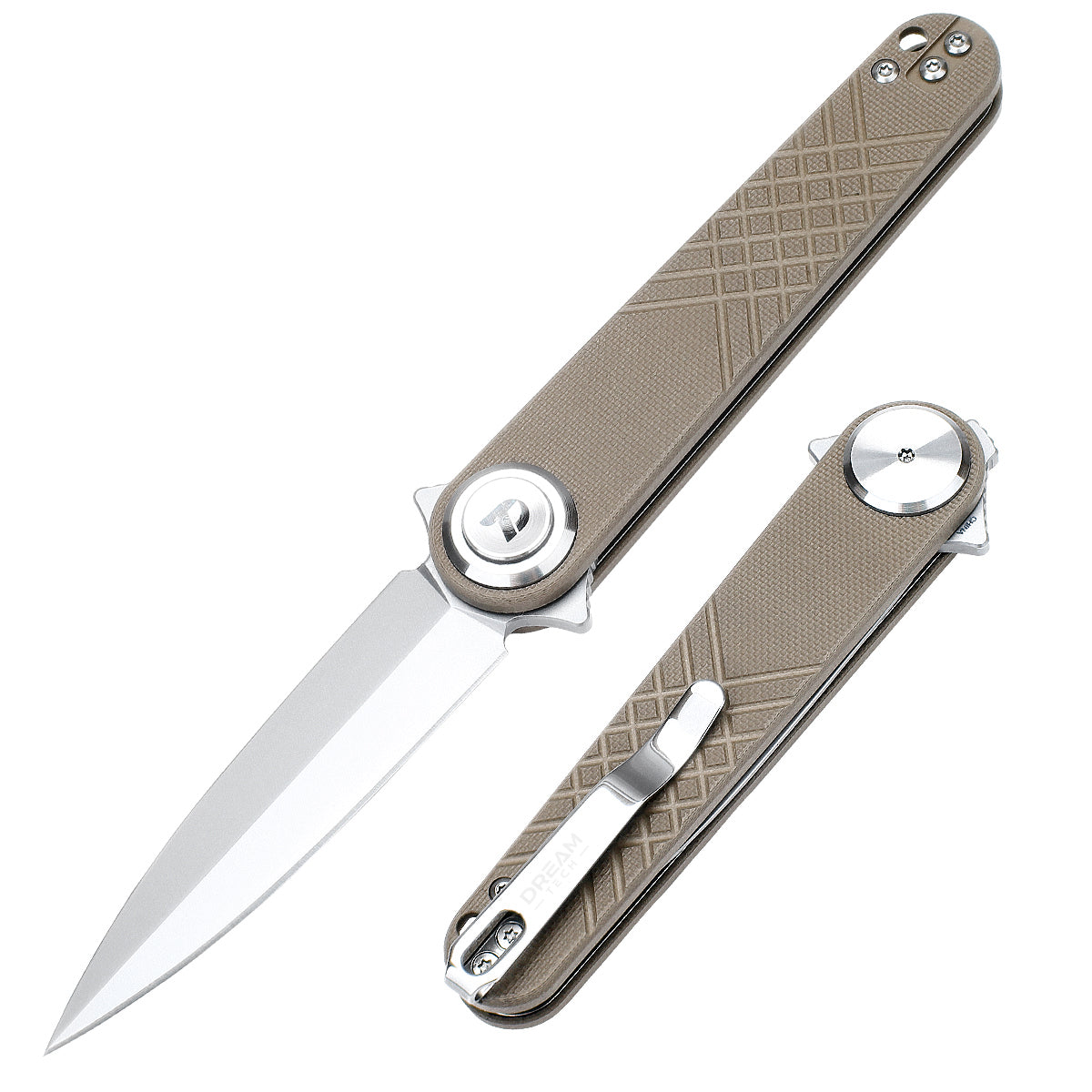 DREAMTECH Knives Folding Pocket Knife G10 Handle 14C28N Blade Knife D4052