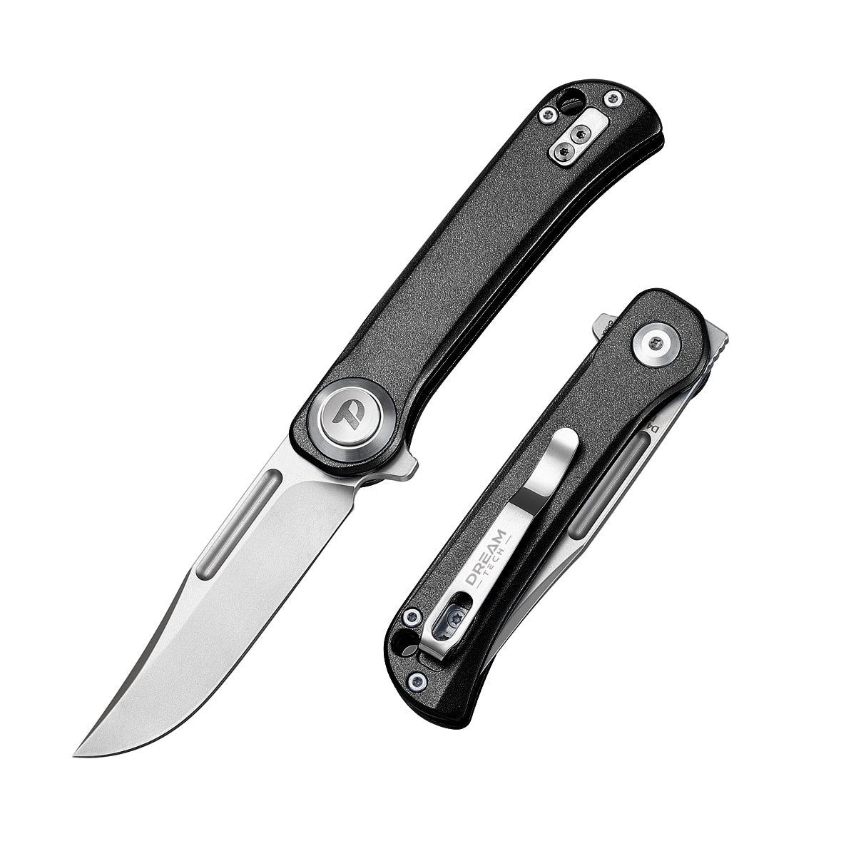 DREAMTECH Folding Pocket Knife Aluminum Handle D2 Blade Knife D4055