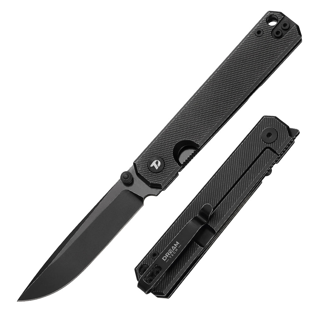 DREAMTECH Folding Knife Titanium Handle D2 Blade Knife D4193