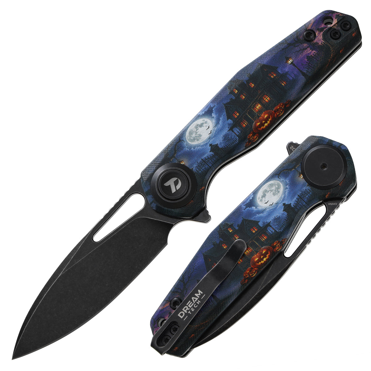 DREAMTECH Halloween Knife Folding Knife G10 Knives D2 Knife D4211GHH | Halloween Special Edition