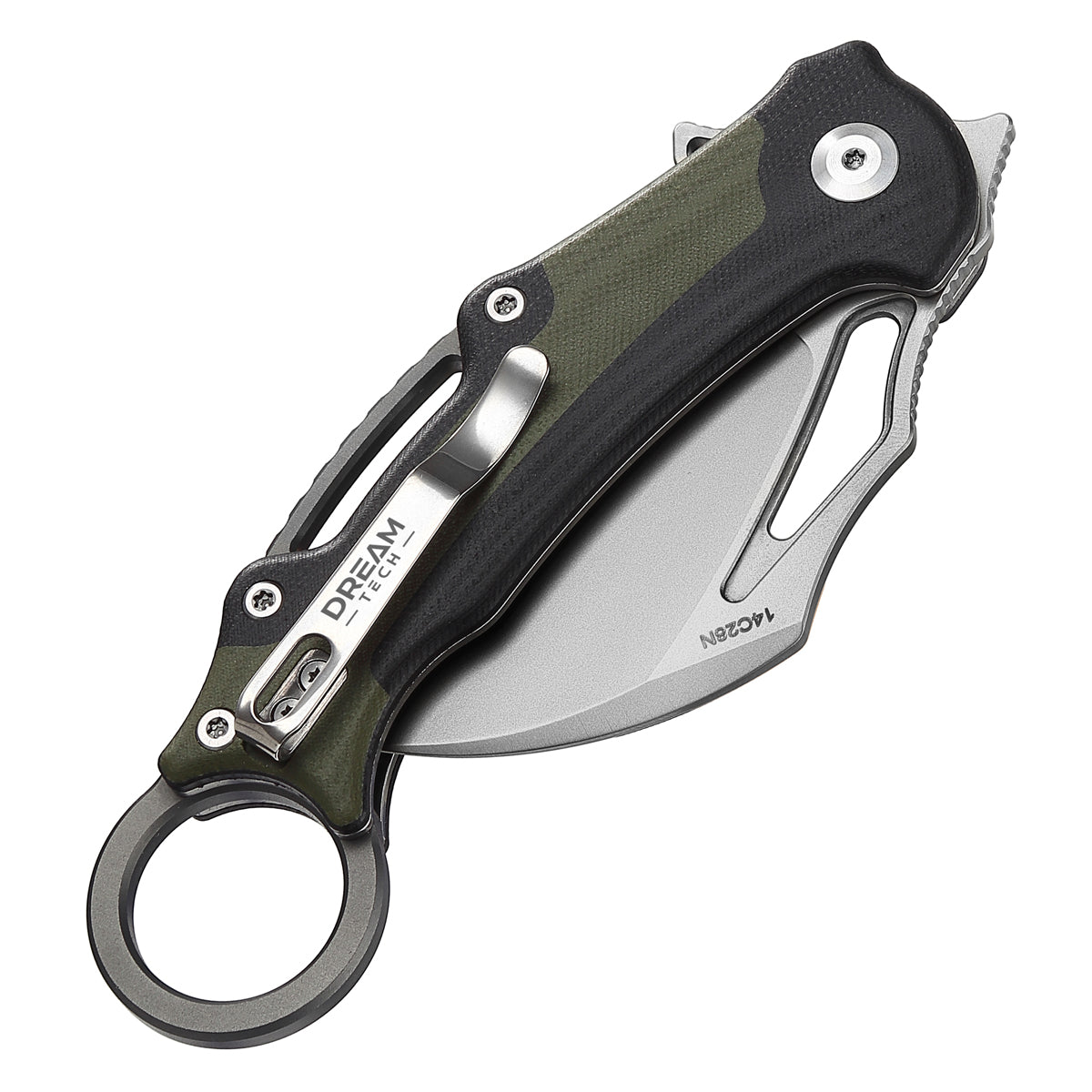 DREAMTECH Folding Pocket Knife G10 Handle 14C28N Knife D4221GBG