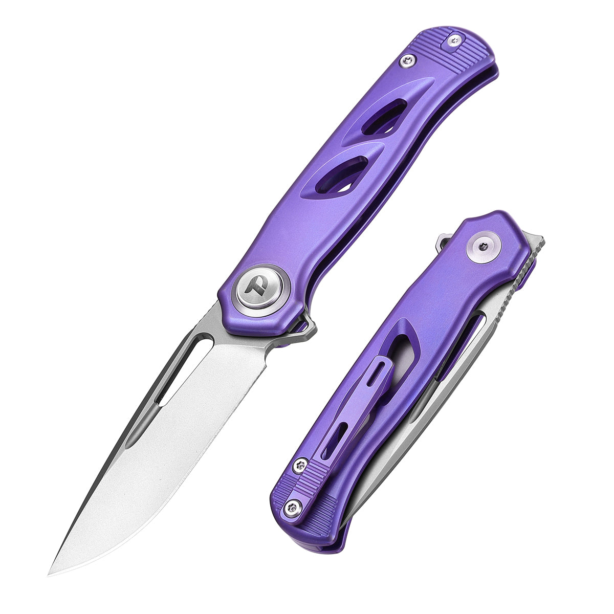 DREAMTECH Folding Pocket Knife Titanium Handle Button lock system(Our Patents) M390 Blade Knife D4260