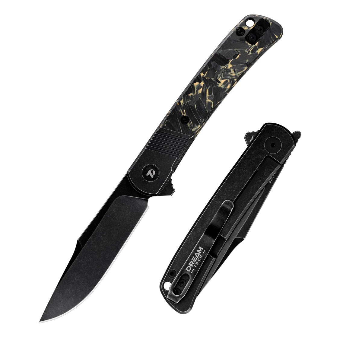 DREAMTECH Folding Pocket Knife Titanium And Carbon Fiber Handle VG10 Blade Knife D4368