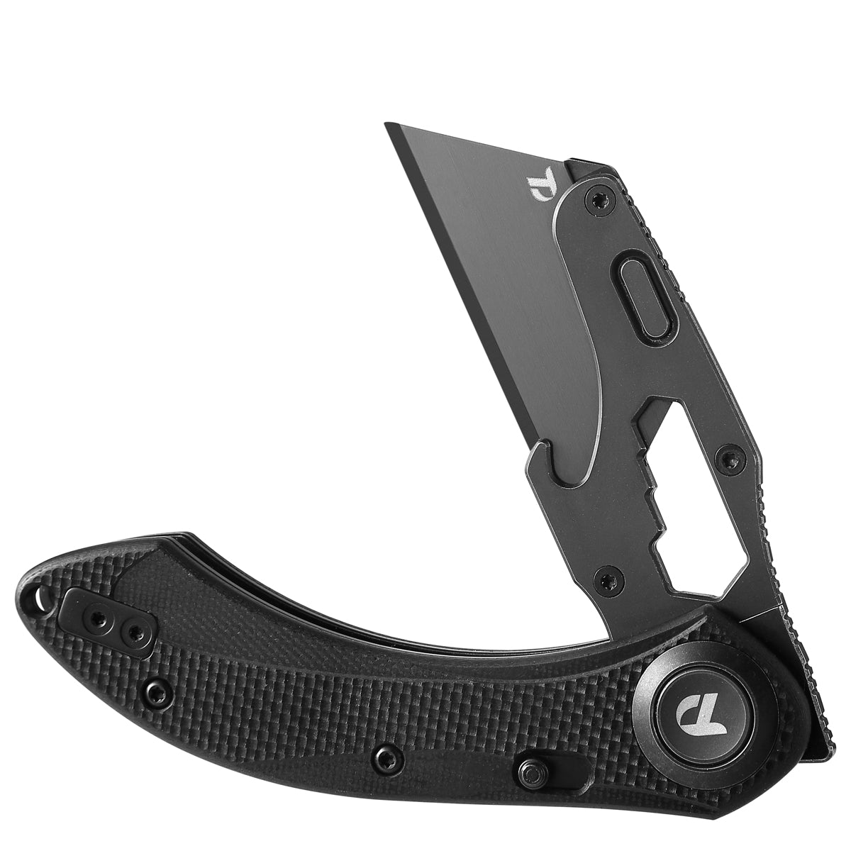 DREAMTECH Knife Folding Knife With Bottle Opener Black G10 Handle Knives SK5 & 5Cr15MoV Knife D4518GB
