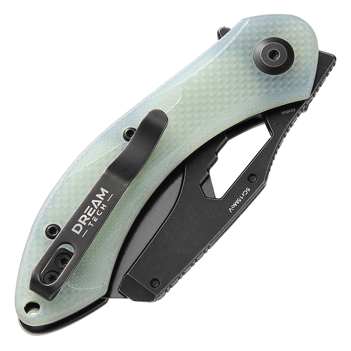 DREAMTECH Knife Folding Knife With Hex Wrench Jade G10 Handle Knives SK5 & 5Cr15MoV Knife D4518GJ