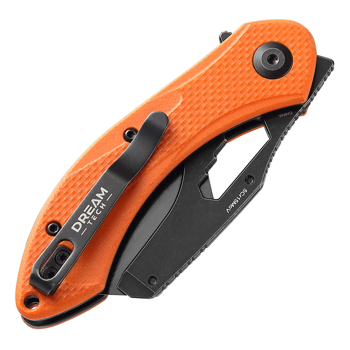 DREAMTECH Knife Folding Knife Orange G10 Handle Knives SK5 & 5Cr15MoV Knife D4518GO