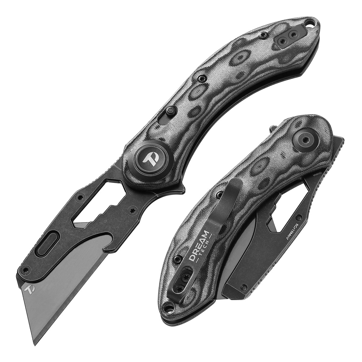 DREAMTECH Knife Folding Knife Gray Micarta Knives SK5 & 5Cr15MoV Knife D4518MG
