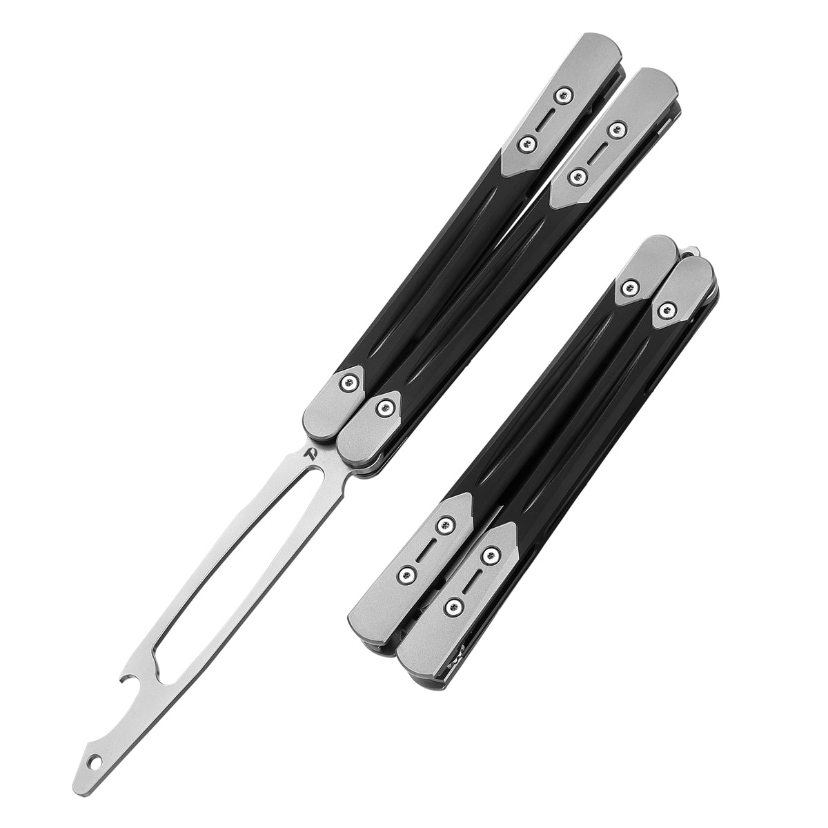 Dreamtech Balisong Butterfly Knife with TC4 Titanium and 7075 Aluminum Handle & Trainers and Bottle Opener D4548