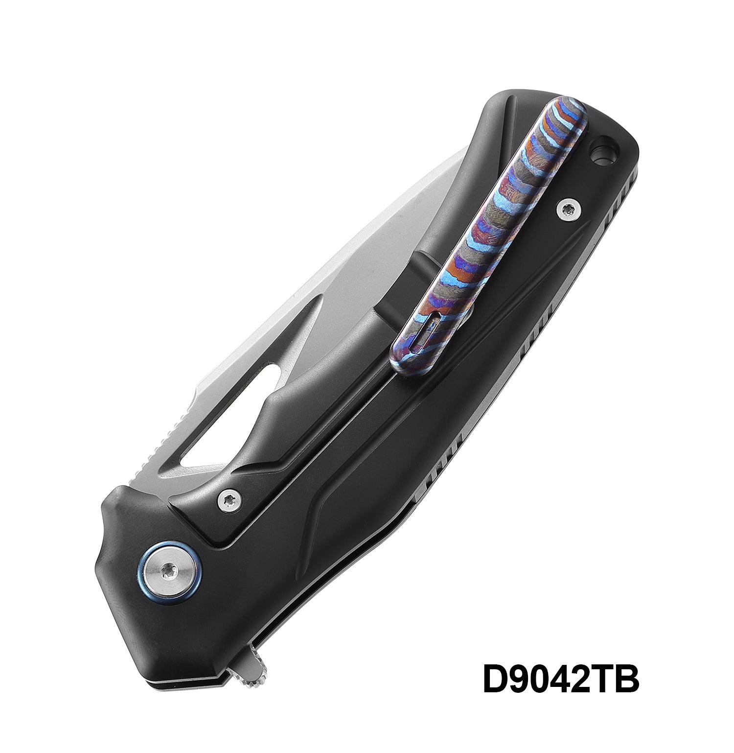 M390 Pocket Knife With Titanium+Zirconium alloy Damascus Handle And Liner Lock System D9402