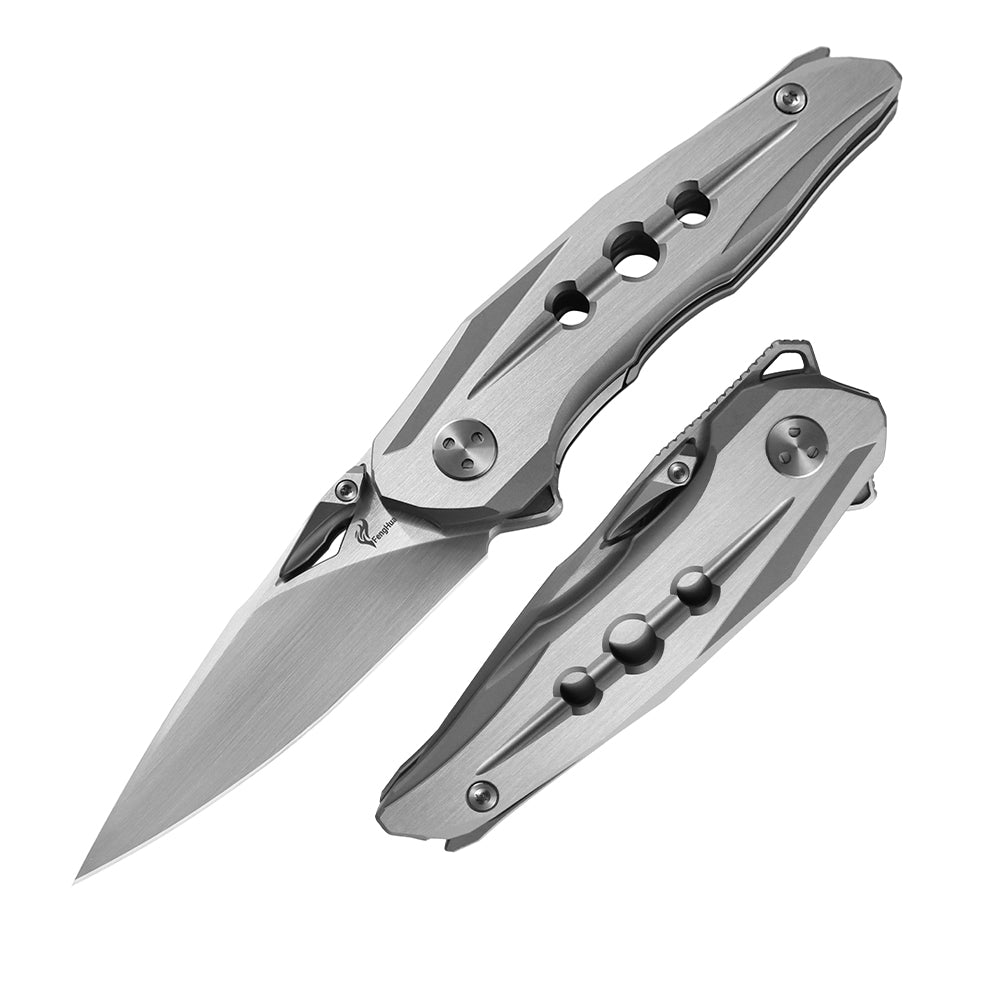 M390 Pocket Knife With TC21 Handle and The Pivot Axel Anti-rotation System (Our Patents)