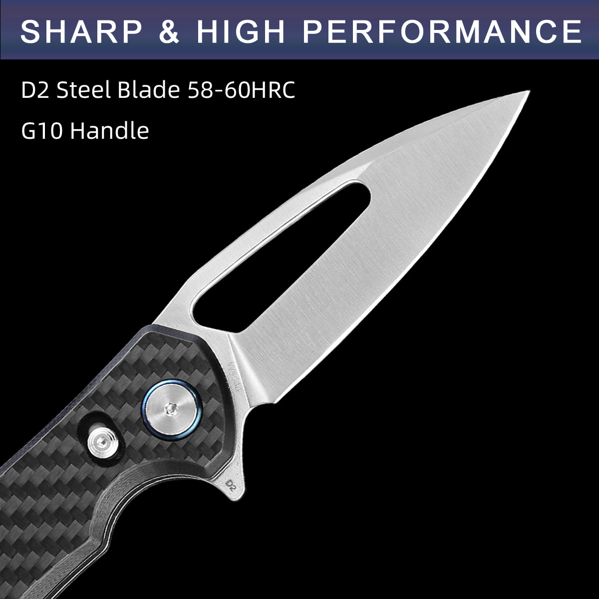 D2 Pocket Knife With G10 Handle And Axis Lock System (Our Patents)