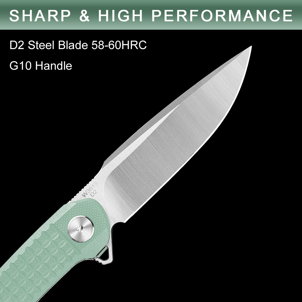 D2 Pocket Knife With G10 Handle And Liner Lock System D3613