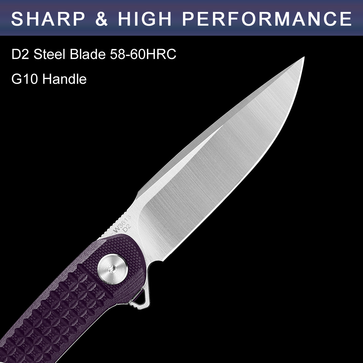 D2 Pocket Knife With G10 Handle And Liner Lock System D3613